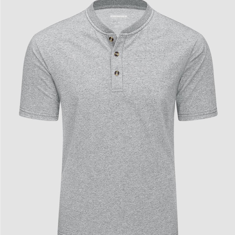 KENNETH COLE Gray Short Sleeve Henley Shirt